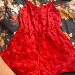 Red flower Romper